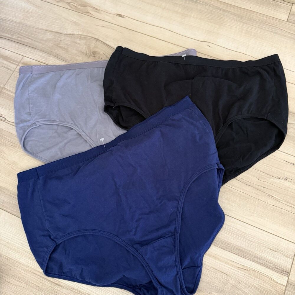 Fruit of the Loom Fit for Me Cotton  Briefs Plus Size 11 (3X) Panties 3 Pieces